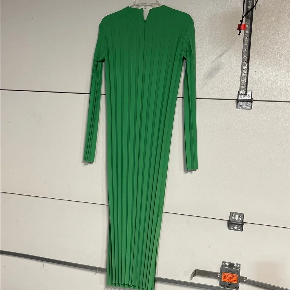 A.W.A.K.E. MODE GREEN PLEATED MIDI DRESS FR 34/ US XS - Picture 9 of 9